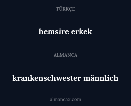 hemsire erkek - krankenschwester männlich