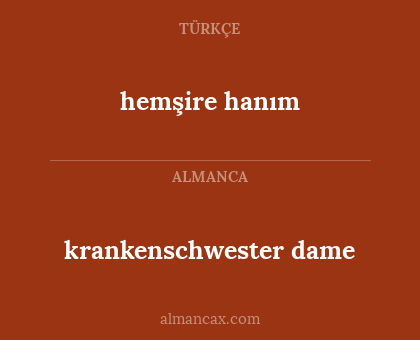 krankenschwester dame - hemşire hanım