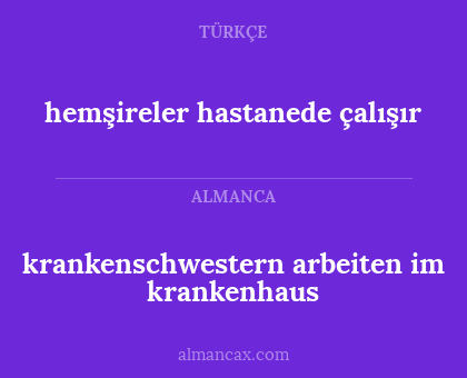krankenschwestern arbeiten im krankenhaus - hemşireler hastanede çalışır