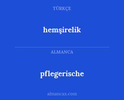 hemşirelik - pflegerische