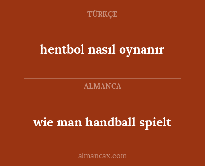 wie man handball spielt - hentbol nasıl oynanır