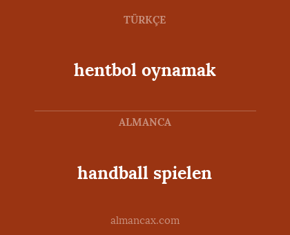 handball spielen - hentbol oynamak