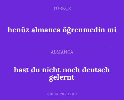 hast du nicht noch deutsch gelernt - henüz almanca öğrenmedin mi