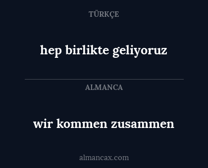 hep birlikte geliyoruz - wir kommen zusammen