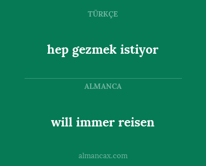 will immer reisen - hep gezmek istiyor