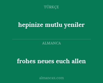 frohes neues euch allen - hepinize mutlu yeniler