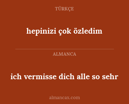 hepinizi çok özledim - ich vermisse dich alle so sehr