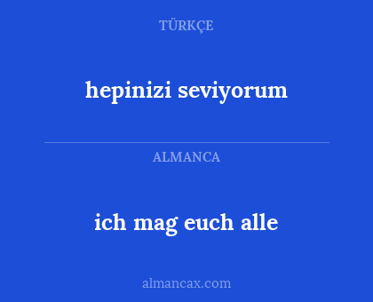 ich mag euch alle - hepinizi seviyorum