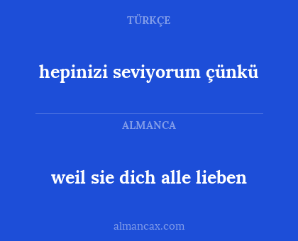 hepinizi seviyorum çünkü - weil sie dich alle lieben