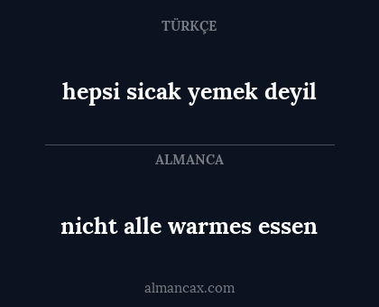 hepsi sicak yemek deyil - nicht alle warmes essen