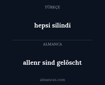hepsi silindi - allenr sind gelöscht