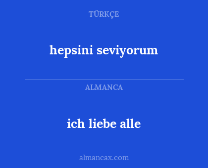 hepsini seviyorum - ich liebe alle