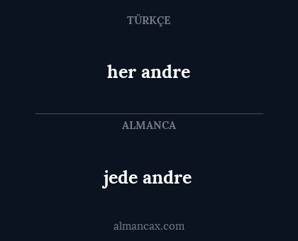 her andre - jede andre