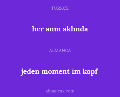 jeden moment im kopf - her anın aklında