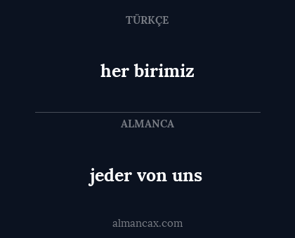 jeder von uns - her birimiz
