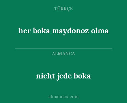 nicht jede boka - her boka maydonoz olma