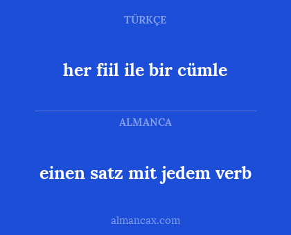 einen satz mit jedem verb - her fiil ile bir cümle