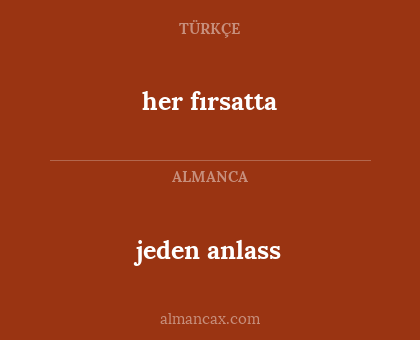 jeden anlass - her fırsatta