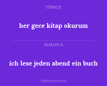 ich lese jeden abend ein buch - her gece kitap okurum