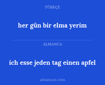 her gün bir elma yerim - ich esse jeden tag einen apfel