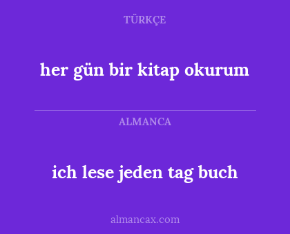 her gün bir kitap okurum - ich lese jeden tag buch
