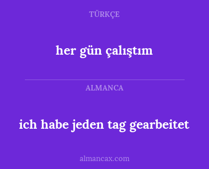 ich habe jeden tag gearbeitet - her gün çalıştım