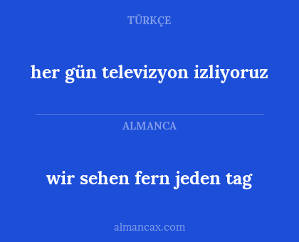 wir sehen fern jeden tag - her gün televizyon izliyoruz
