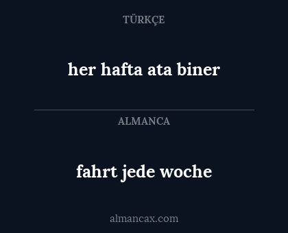 her hafta ata biner - fahrt jede woche