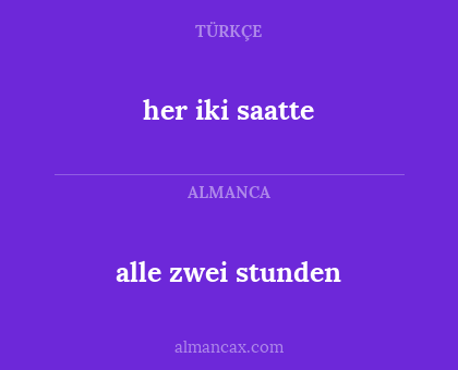 her iki saatte - alle zwei stunden