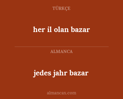 her il olan bazar - jedes jahr bazar