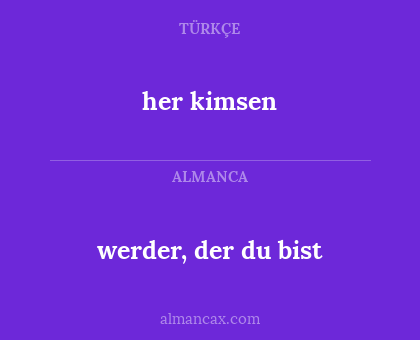 her kimsen - werder, der du bist