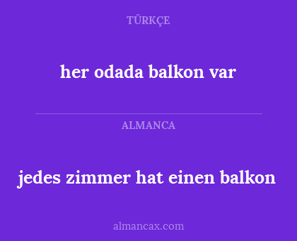 jedes zimmer hat einen balkon - her odada balkon var
