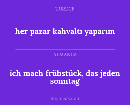ich mach frühstück, das jeden sonntag - her pazar kahvaltı yaparım