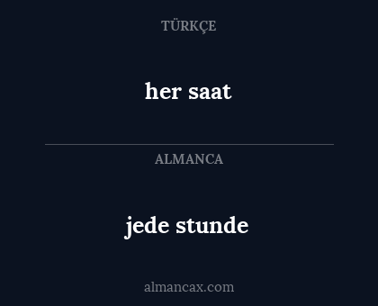 her saat - jede stunde