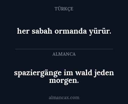 spaziergänge im wald jeden morgen. - her sabah ormanda yürür.