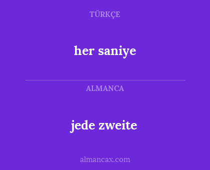 her saniye - jede zweite