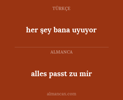 alles passt zu mir - her şey bana uyuyor
