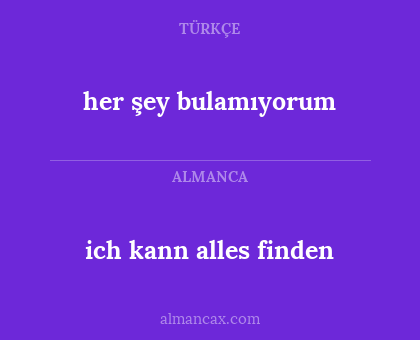 her şey bulamıyorum - ich kann alles finden