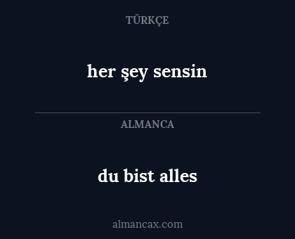 her şey sensin - du bist alles
