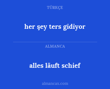 alles läuft schief - her şey ters gidiyor