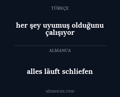 her şey uyumuş olduğunu çalışıyor - alles läuft schliefen