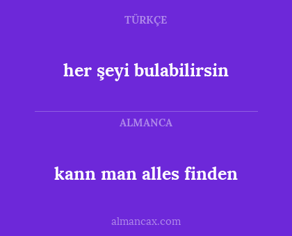 kann man alles finden - her şeyi bulabilirsin