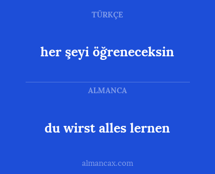 her şeyi öğreneceksin - du wirst alles lernen