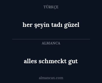 her şeyin tadı güzel - alles schmeckt gut