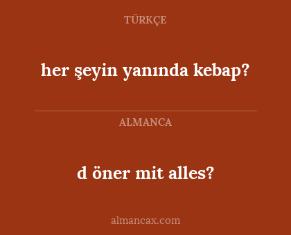 d
öner mit alles? - her şeyin yanında kebap?