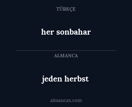 her sonbahar - jeden herbst