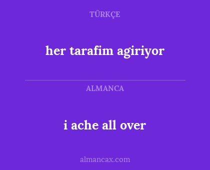 i ache all over - her tarafim agiriyor
