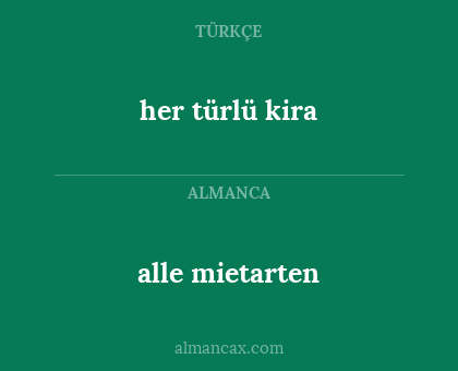 alle mietarten - her türlü kira