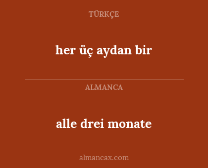 her üç aydan bir - alle drei monate