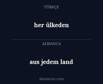 her ülkeden - aus jedem land